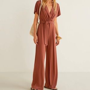 Mango long jumpsuit with bow